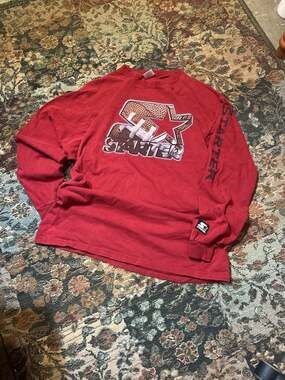 Vintage 90s Starter Logo Long Sleeve Graphic T-Shirt Red USA